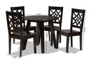 Daniela Dark Brown 5-Piece Dining Set Baxton