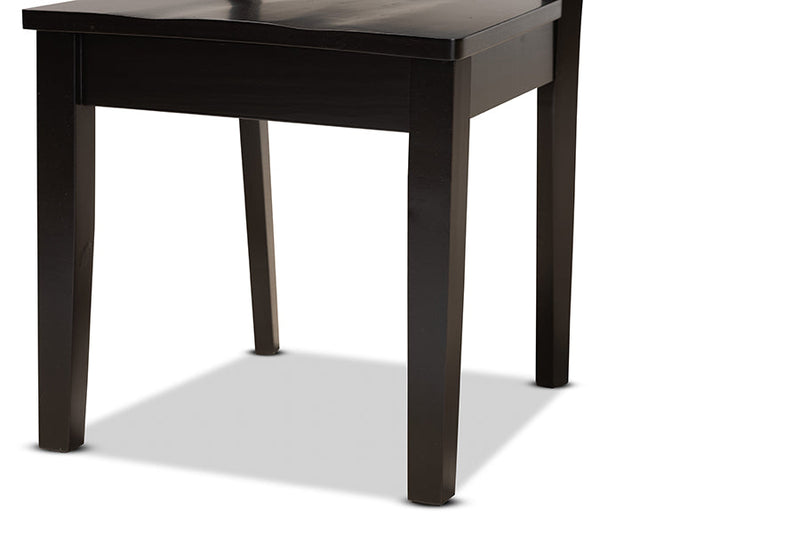 Anfield Dark Brown 5-Piece Dining Set Baxton