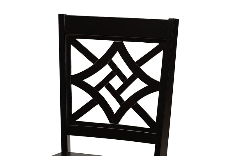 Harding Dark Brown 5-Piece Dining Set Baxton