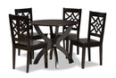 Devon Dark Brown 5-Piece Dining Set Baxton