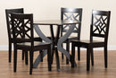 Devon Dark Brown 5-Piece Dining Set Baxton