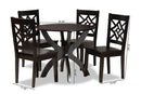 Devon Dark Brown 5-Piece Dining Set Baxton