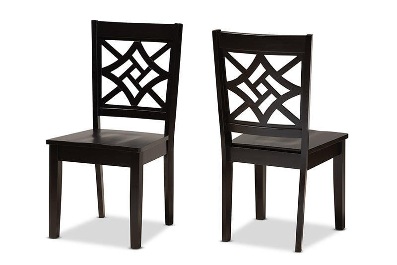 Braylin Modern and Contemporary Dark Brown Finished Wood 2-Piece Dining Chair Set