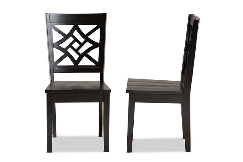 Braylin Modern and Contemporary Dark Brown Finished Wood 2-Piece Dining Chair Set