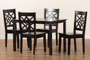 Braylin Dark Brown 5-Piece Dining Set Baxton