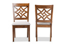 Braylin Gray Fabric Upholstered and Walnut Brown 2Pc Dining Chair Set Baxton