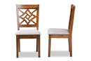 Braylin Gray Fabric Upholstered and Walnut Brown 2Pc Dining Chair Set Baxton