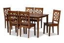 Braylin Walnut Brown 7-Piece Dining Set Baxton