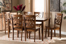 Braylin Walnut Brown 7-Piece Dining Set Baxton