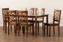 Braylin Walnut Brown 7-Piece Dining Set Baxton