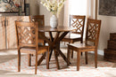 Darlene Walnut Brown 5-Piece Dining Set Baxton
