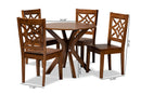 Darlene Walnut Brown 5-Piece Dining Set Baxton