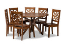 Darlene Walnut Brown 7-Piece Dining Set Baxton