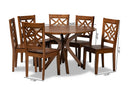 Darlene Walnut Brown 7-Piece Dining Set Baxton