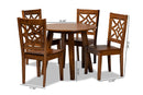 Daniela Walnut Brown 5-Piece Dining Set Baxton