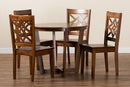 Anfield Walnut Brown 5-Piece Dining Set Baxton