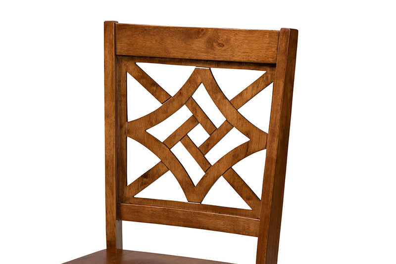 Harding Walnut Brown 5-Piece Dining Set Baxton