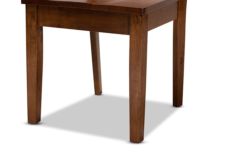 Harding Modern and Contemporary Walnut Brown Finished Wood 5-Piece Dining Set