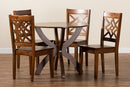 Devon Walnut Brown 5-Piece Dining Set Baxton