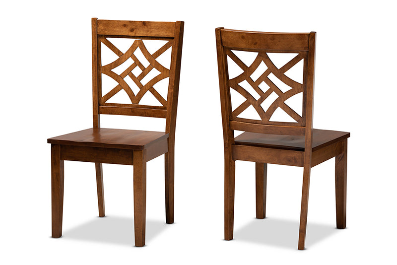 Braylin Modern and Contemporary Walnut Brown Finished Wood 2-Piece Dining Chair Set