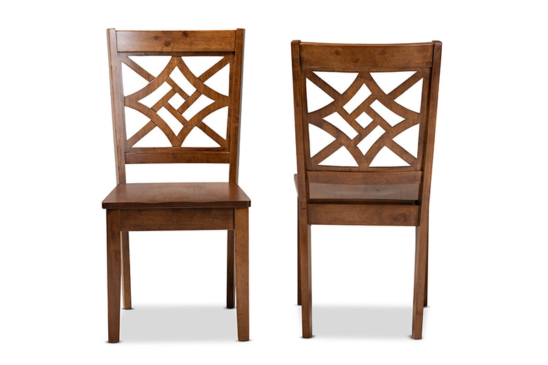 Braylin Modern and Contemporary Walnut Brown Finished Wood 2-Piece Dining Chair Set