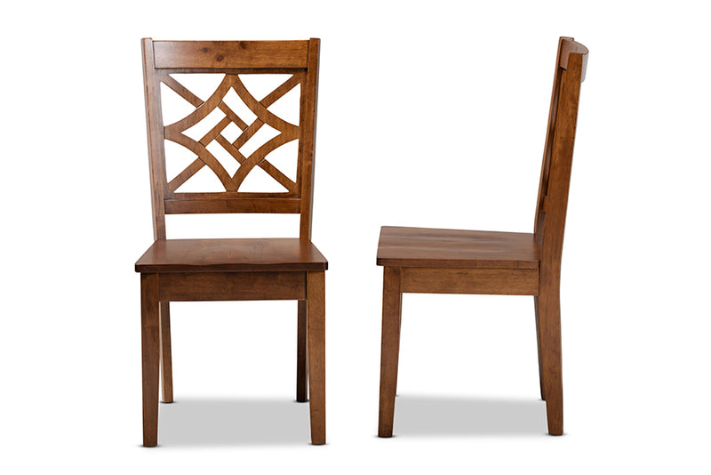 Braylin Modern and Contemporary Walnut Brown Finished Wood 2-Piece Dining Chair Set