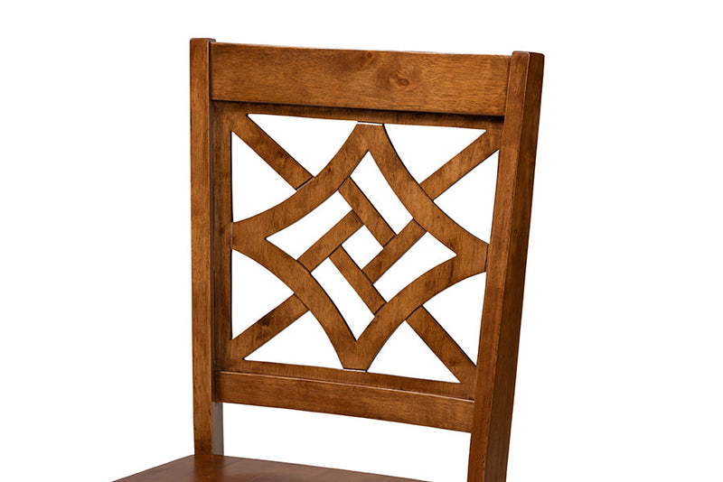 Braylin Walnut Brown 2Pc Dining Chair Set Baxton