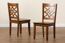 Braylin Walnut Brown 2Pc Dining Chair Set Baxton