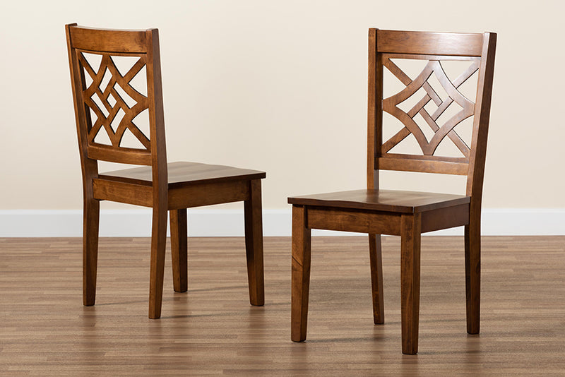 Braylin Modern and Contemporary Walnut Brown Finished Wood 2-Piece Dining Chair Set