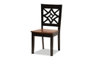Darlene Two-Tone Dark Brown and Walnut Brown 5-Piece Dining Set Baxton