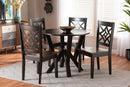 Harding Two-Tone Dark Brown and Walnut Brown 5-Piece Dining Set Baxton