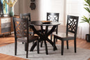Devon Two-Tone Dark Brown and Walnut Brown 5-Piece Dining Set Baxton
