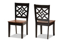 Braylin Two-Tone Dark Brown and Walnut Brown 2Pc Dining Chair Set Baxton