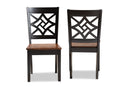 Braylin Two-Tone Dark Brown and Walnut Brown 2Pc Dining Chair Set Baxton