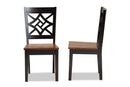 Braylin Two-Tone Dark Brown and Walnut Brown 2Pc Dining Chair Set Baxton