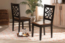 Braylin Two-Tone Dark Brown and Walnut Brown 2Pc Dining Chair Set Baxton
