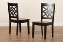 Braylin Two-Tone Dark Brown and Walnut Brown 2Pc Dining Chair Set Baxton