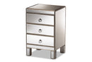 Pelleas Mirrored 3-Drawer End Table Baxton