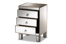 Pelleas Mirrored 3-Drawer End Table Baxton
