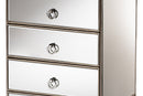 Pelleas Mirrored 3-Drawer End Table Baxton