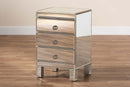 Pelleas Mirrored 3-Drawer End Table Baxton