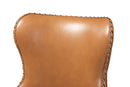 Putri Tan Faux Leather Walnut Brown 2Pc Swivel Bar Stool Set Baxton
