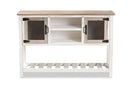 Savitri Weathered Two-Tone White and Oak Brown 2-Door Dining Room Buffet Baxton
