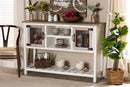 Savitri Weathered Two-Tone White and Oak Brown 2-Door Dining Room Buffet Baxton