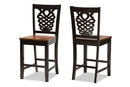 Brenner Two-Tone Dark Brown and Walnut Brown 2Pc Counter Stool Set Baxton