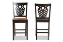 Brenner Two-Tone Dark Brown and Walnut Brown 2Pc Counter Stool Set Baxton