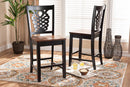 Brenner Two-Tone Dark Brown and Walnut Brown 2Pc Counter Stool Set Baxton