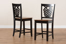 Brenner Two-Tone Dark Brown and Walnut Brown 2Pc Counter Stool Set Baxton