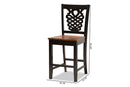 Brenner Two-Tone Dark Brown and Walnut Brown 2Pc Counter Stool Set Baxton