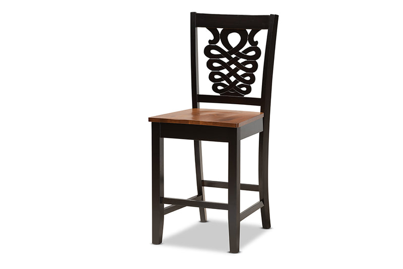 Brenner Modern and Contemporary Two-Tone Dark Brown and Walnut Brown Finished Wood 5-Piece Pub Set